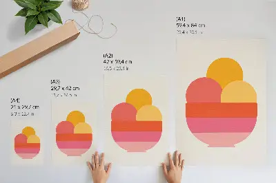 Impression sur toile cercles vibrants dans un bol, style minimaliste