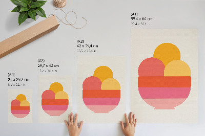 Impression sur toile Des cercles vibrants dans un bol, style minimaliste