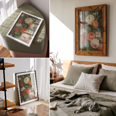 Impression sur toile Fleurs colorées dans un style de peinture classique