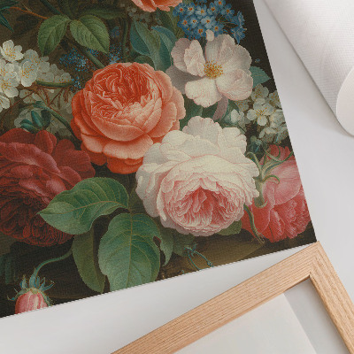 Impression sur toile Fleurs colorées dans un style de peinture classique