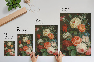 Impression sur toile Fleurs colorées dans un style de peinture classique