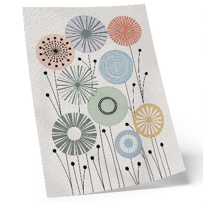 Affiche décorative Fleurs géométriques colorées sur fond clair