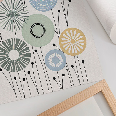 Affiche décorative Fleurs géométriques colorées sur fond clair