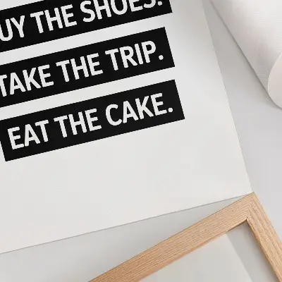 Impression sur toile lettres sur fond noir avec typographie inspirante