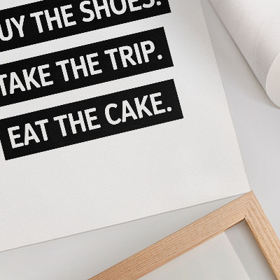 Impression sur toile Lettres sur fond noir, typographie inspirante