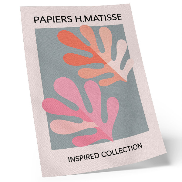 Impression sur toile Feuilles géométriques inspirées par Matisse et colorées