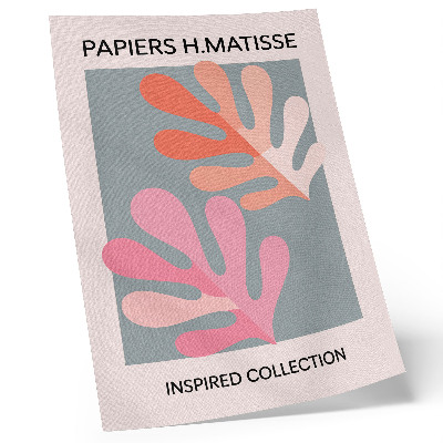 Impression sur toile Feuilles géométriques inspirées par Matisse et colorées