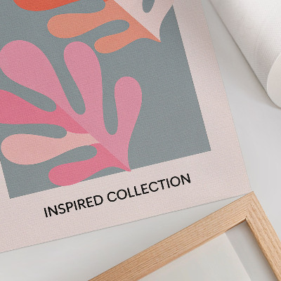 Impression sur toile Feuilles géométriques inspirées par Matisse et colorées