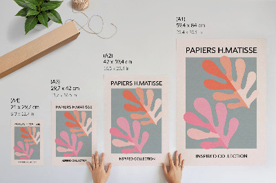 Impression sur toile Feuilles géométriques inspirées par Matisse et colorées