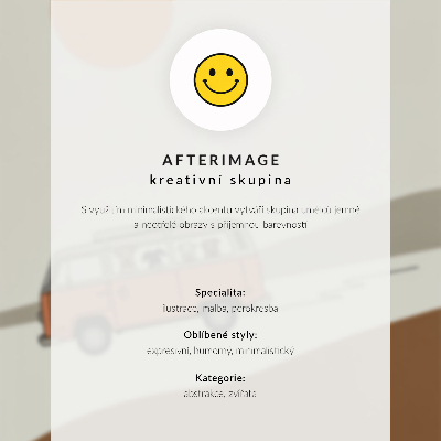 Affiche décorative Fleurs bleues, touches orange, fond bleu marine