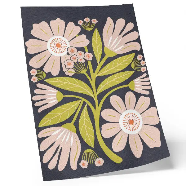 Décoration murale aux motifs floraux rétro sans les inconvénients