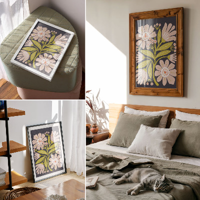 Décoration murale Motifs floraux rétro sans les inconvénients
