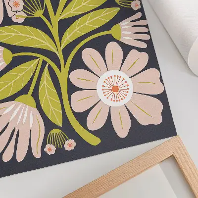 Décoration murale aux motifs floraux rétro sans les inconvénients
