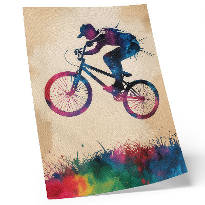 Affiche décorative Cycliste couleurs dynamiques action moderne