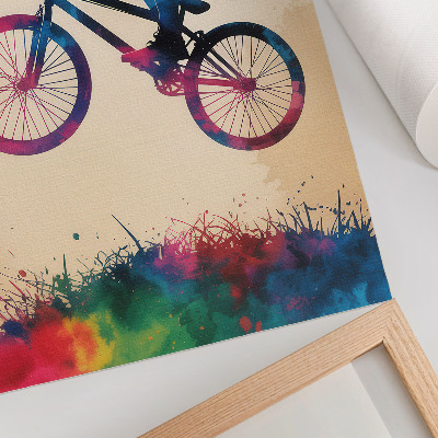 Affiche décorative Cycliste couleurs dynamiques action moderne