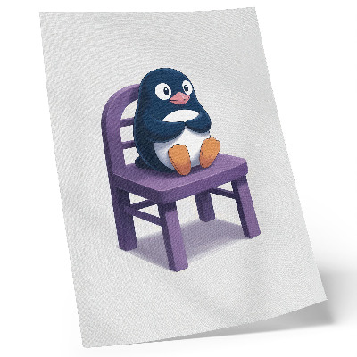 Décoration murale Pingouin violet sur une chaise Joie Minimalisme
