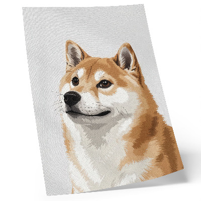 Impression sur toile Un chien distinctif aux couleurs beige et crème, minimaliste