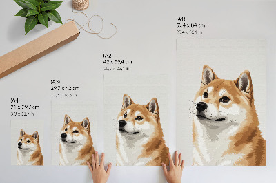 Impression sur toile Un chien distinctif aux couleurs beige et crème, minimaliste