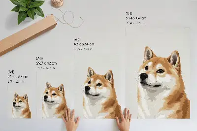 Impression sur toile un chien minimaliste dans des tons beige et crème