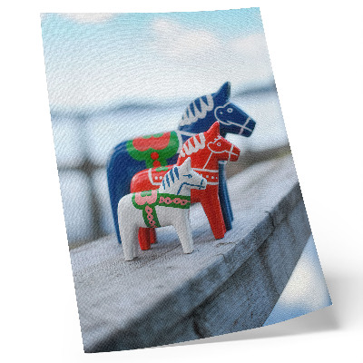 Affiche décorative Figurines de chevaux colorées, style scandinave