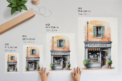 Impression sur toile Boulangerie rétro aux murs pastel