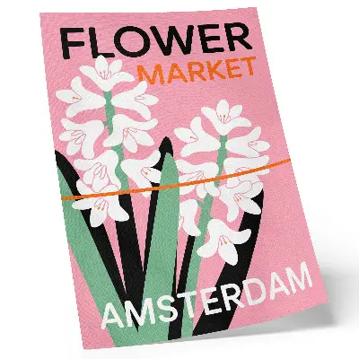 Décoration murale fleurs blanches avec lettrage rose et contraste vert