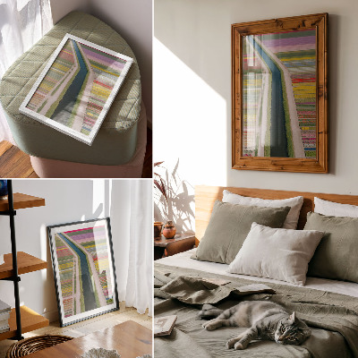 Impression sur toile Des bandes colorées de fleurs le long du canal