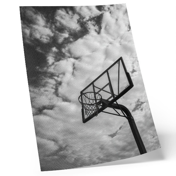 Impression sur toile Ciel contrasté, nuages, vie citadine en panier