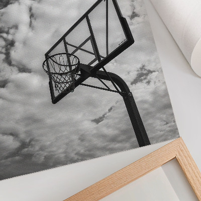 Impression sur toile Ciel contrasté, nuages, vie citadine en panier