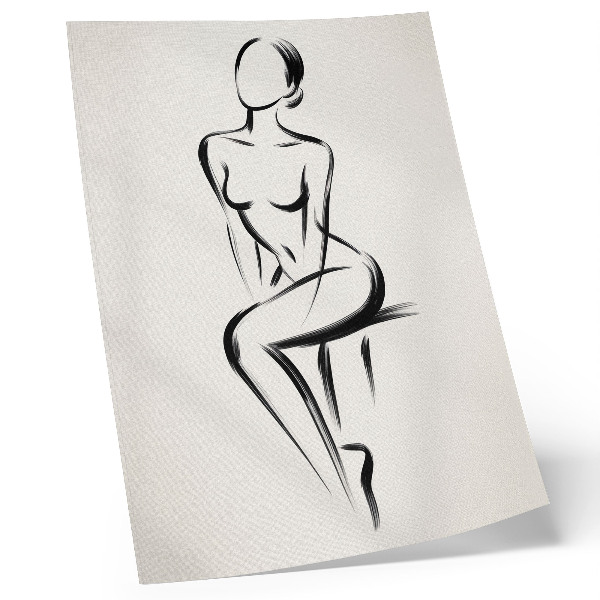 Affiche décorative silhouette minimaliste contrastant le noir et le blanc