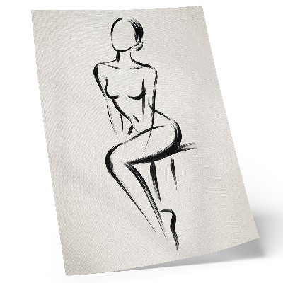 Affiche décorative silhouette minimaliste contrastant le noir et le blanc