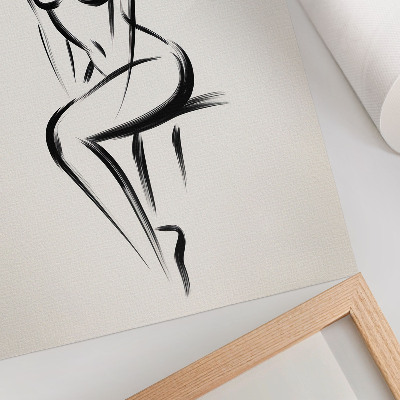 Affiche décorative silhouette minimaliste contrastant le noir et le blanc