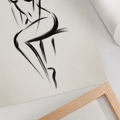 Affiche décorative silhouette minimaliste en noir et blanc