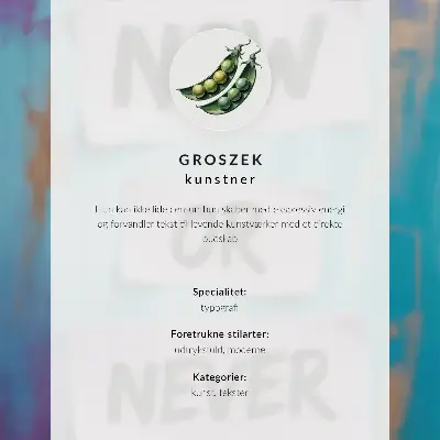 Affiche décorative avec contrastes dynamiques, typographie affirmée et tons violet turquoise