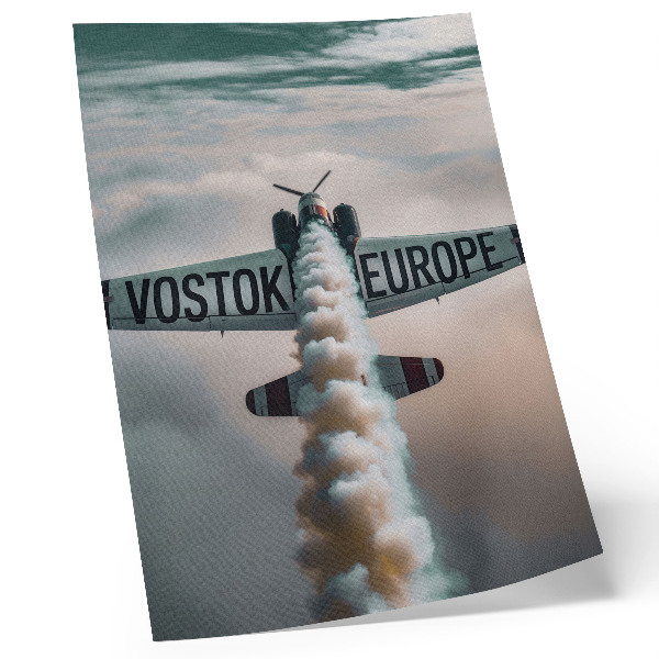 Impression sur toile Avion au-dessus des nuages, palette de couleurs discrète, dynamique