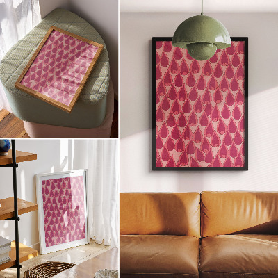 Décoration murale Des gouttes roses répètent un motif dynamique