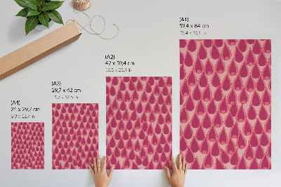 Décoration murale Des gouttes roses répètent un motif dynamique