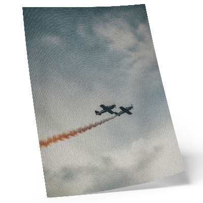 Impression sur toile Technique minimaliste de deux avions dans le ciel