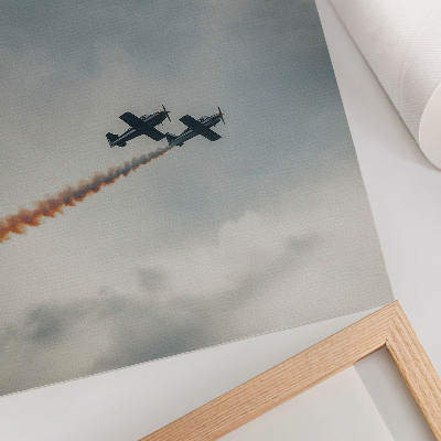 Impression sur toile Technique minimaliste de deux avions dans le ciel