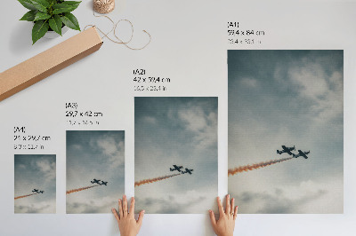 Impression sur toile Technique minimaliste de deux avions dans le ciel