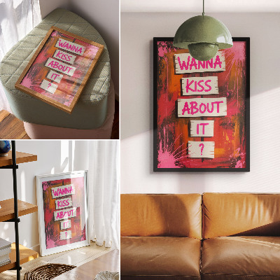 Affiche décorative Fond coloré avec lettrage rose