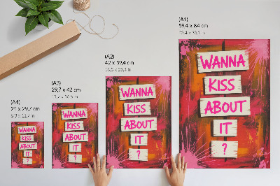 Affiche décorative Fond coloré avec lettrage rose