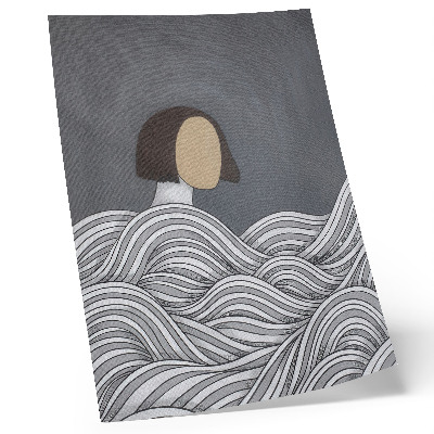 Impression sur toile Figure ondulée, forme abstraite grise