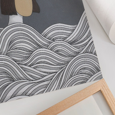 Impression sur toile Figure ondulée, forme abstraite grise