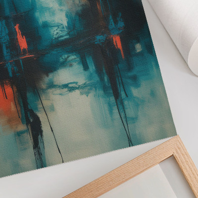 Impression sur toile Abstraction, turquoise, contrastes dynamiques