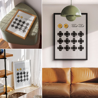Affiche décorative Manette de jeu minimaliste rétro modernité