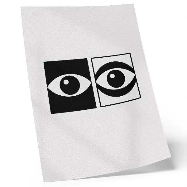 Décoration murale représentation d'yeux noirs et blancs au design moderne et symétrique