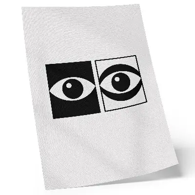 Décoration murale représentation d'yeux noirs et blancs au design moderne et symétrique