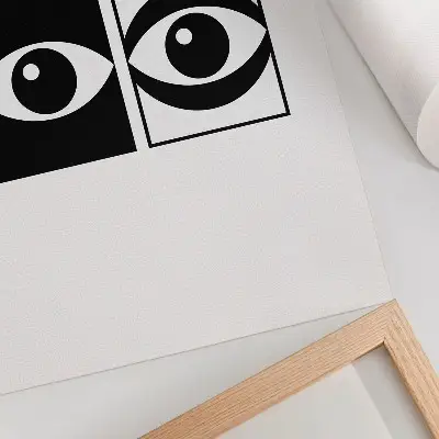 Décoration murale représentation d'yeux noirs et blancs au design moderne et symétrique