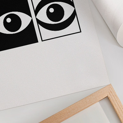 Décoration murale yeux noirs et blancs, symétrie moderne, contraste
